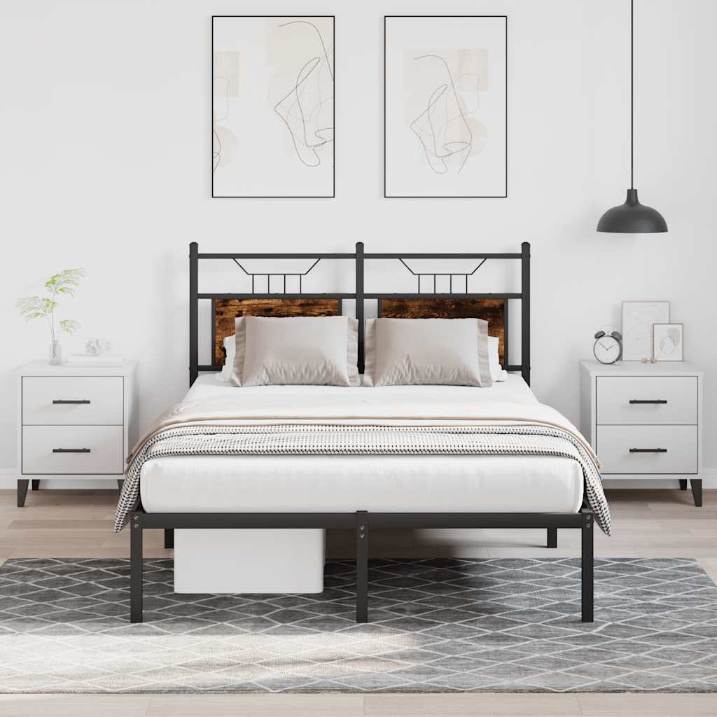 Bed Frame without Mattress Smoked Oak 120x200 cm Engineered Wood