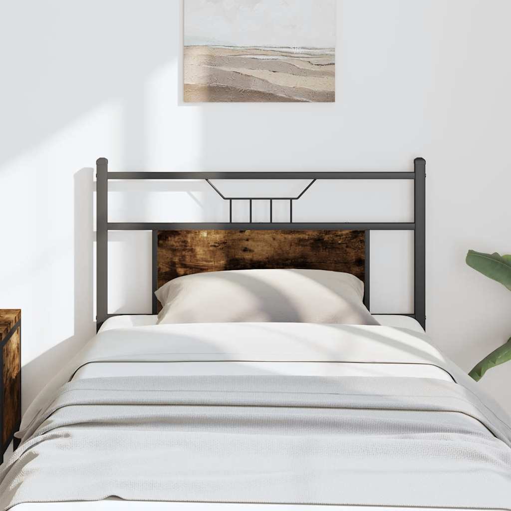 Headboard Smoked Oak 75 cm Engineered Wood and Steel