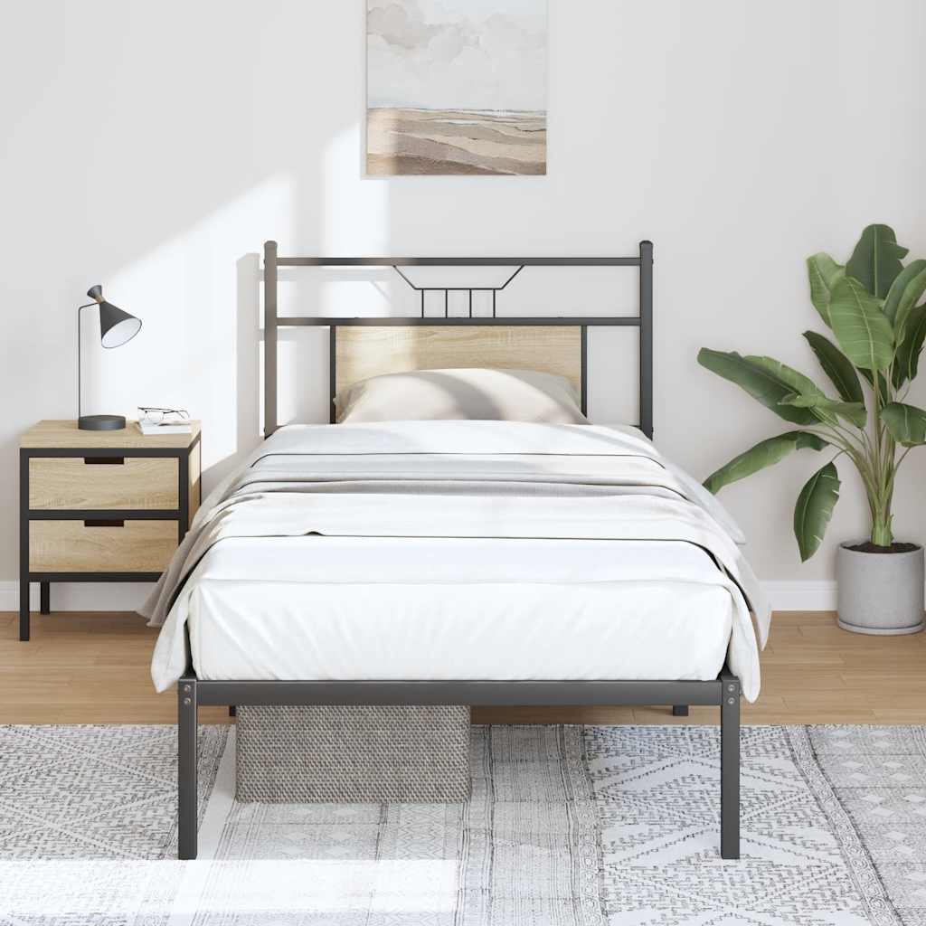 Bed Frame without Mattress Sonoma Oak 90x190 cm Single Engineered Wood
