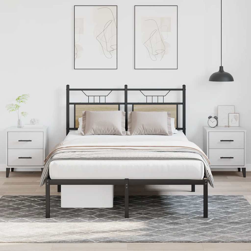 Bed Frame without Mattress Sonoma Oak 120x200 cm Engineered Wood