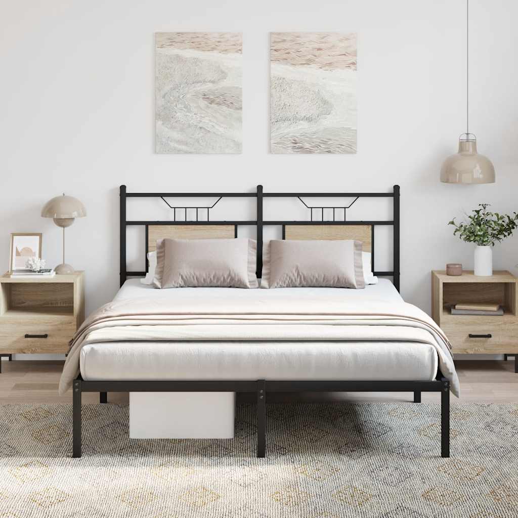 Bed Frame without Mattress Sonoma Oak 140x190 cm Engineered Wood