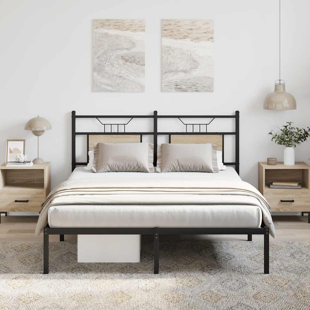 Bed Frame without Mattress Sonoma Oak 140x200 cm Engineered Wood