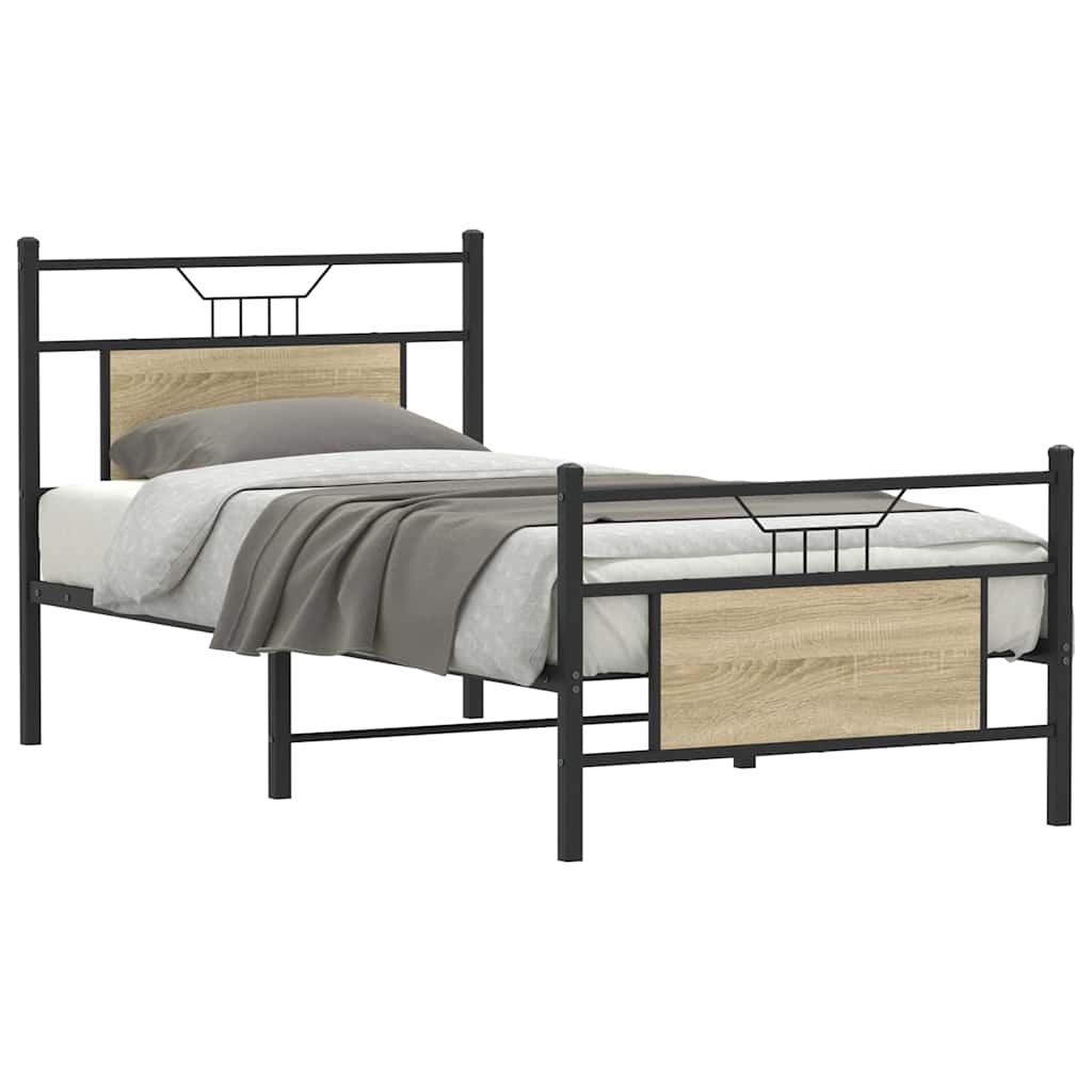 Bed Frame without Mattress Sonoma Oak 80x200 cm Engineered Wood