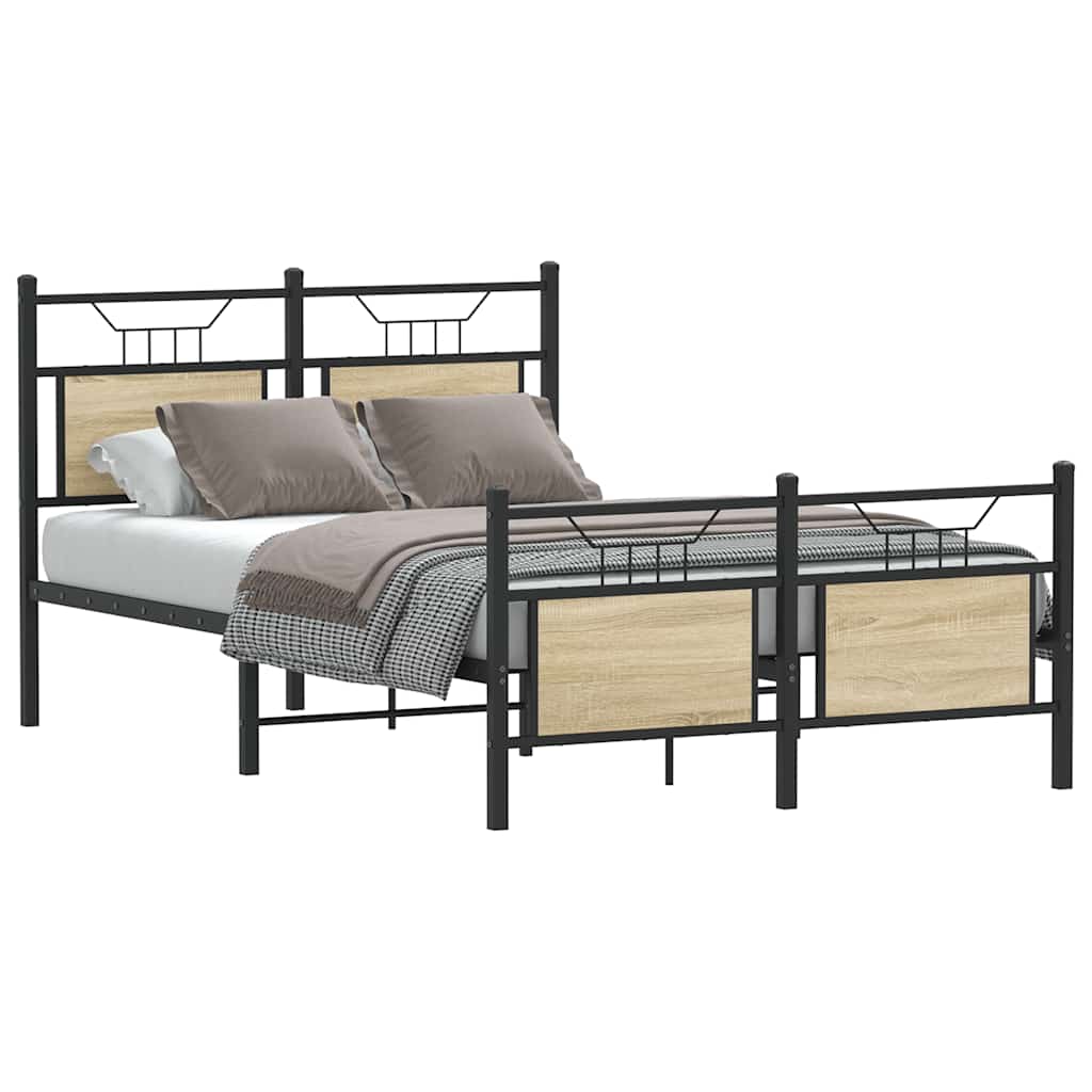 Bed Frame without Mattress Sonoma Oak 120x190 cm Small Double Engineered Wood