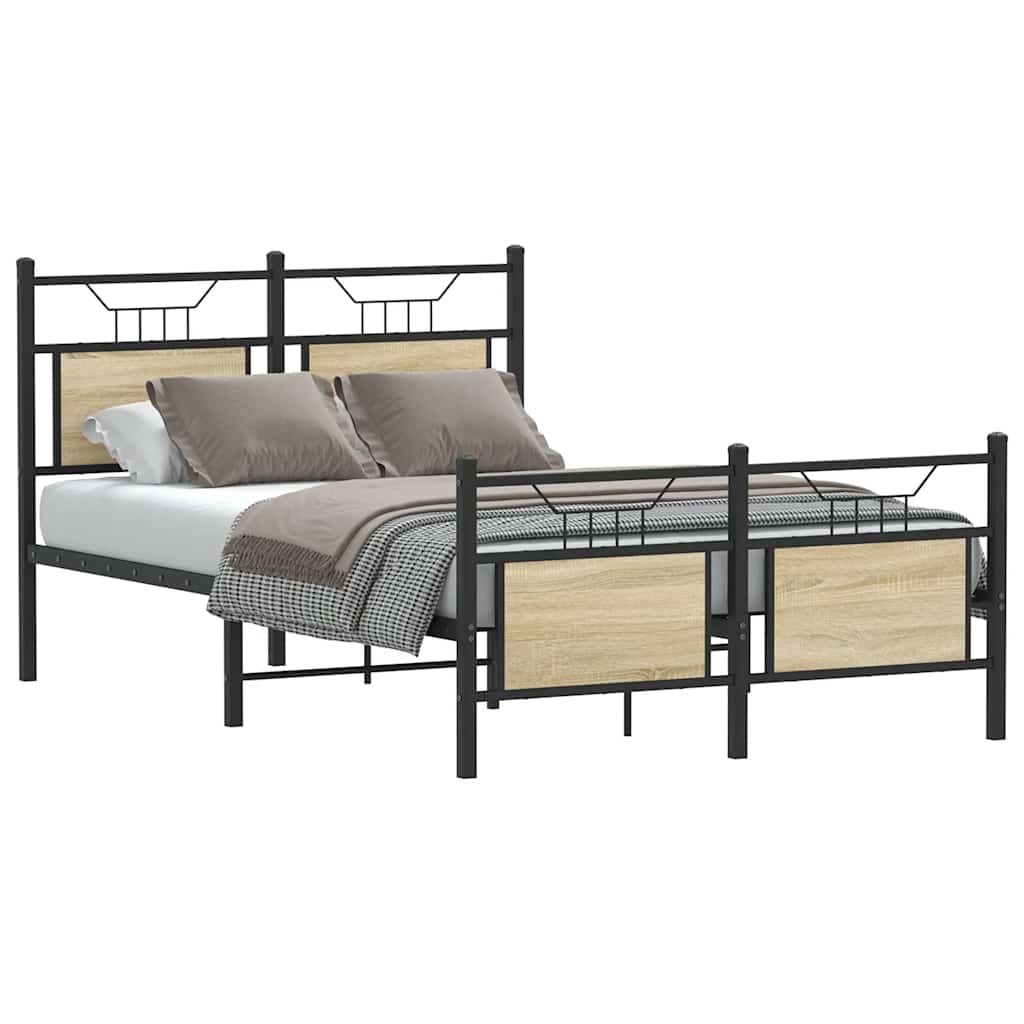 Bed Frame without Mattress Sonoma Oak 120x200 cm Engineered Wood