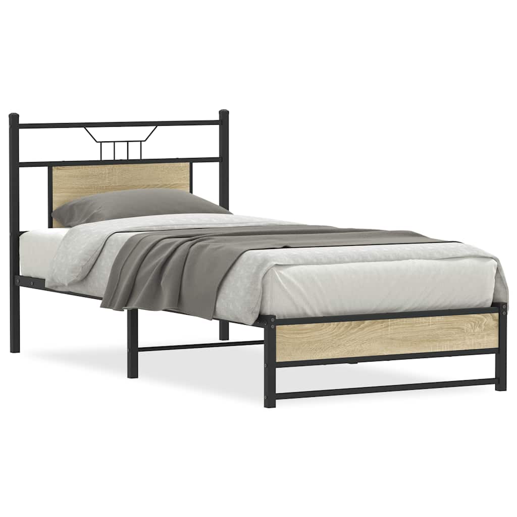 Bed Frame without Mattress Sonoma Oak 90x190 cm Single Engineered Wood