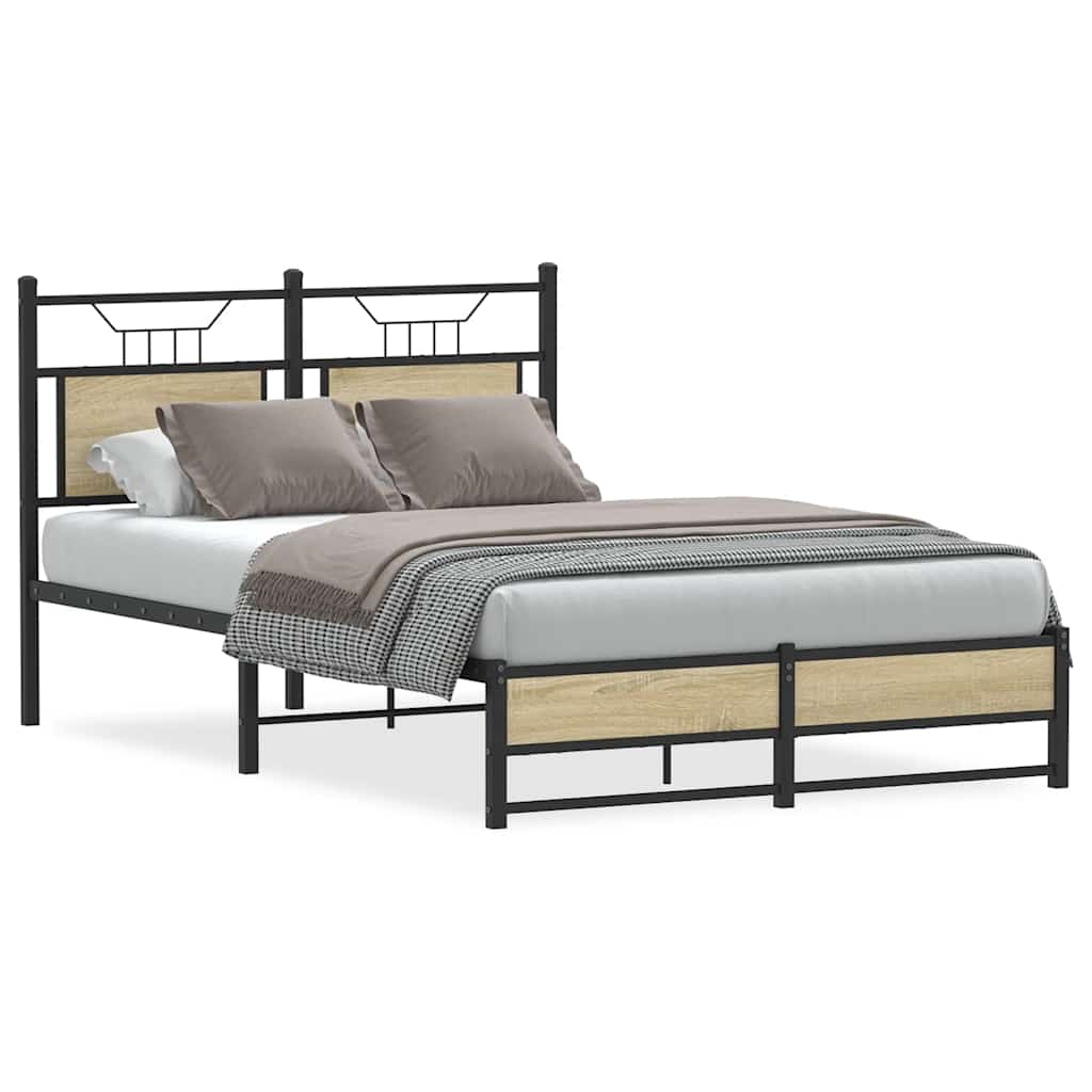Bed Frame without Mattress Sonoma Oak 120x190 cm Small Double Engineered Wood