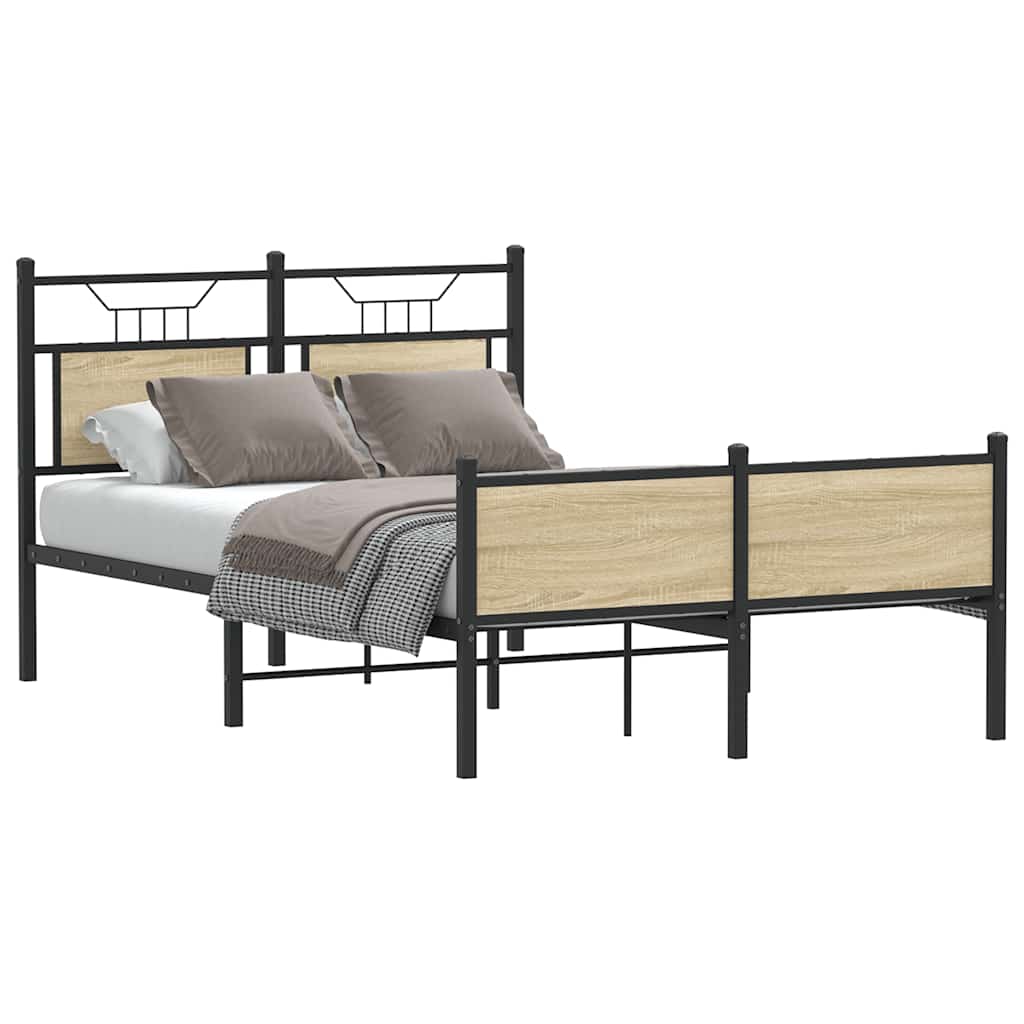 Bed Frame without Mattress Sonoma Oak 120x190 cm Small Double Engineered Wood