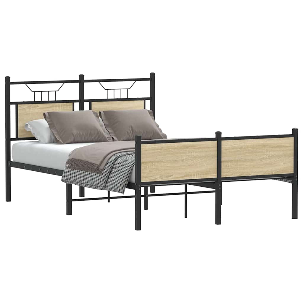 Bed Frame without Mattress Sonoma Oak 120x200 cm Engineered Wood