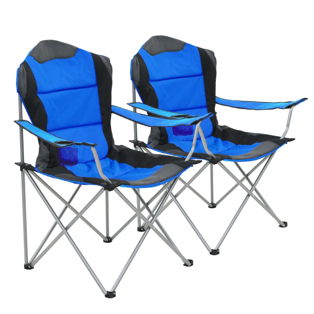 Καρέκλες Camping Πτυσσόμενες 2 τεμ. Μπλε 96 x 60 x 102 εκ.