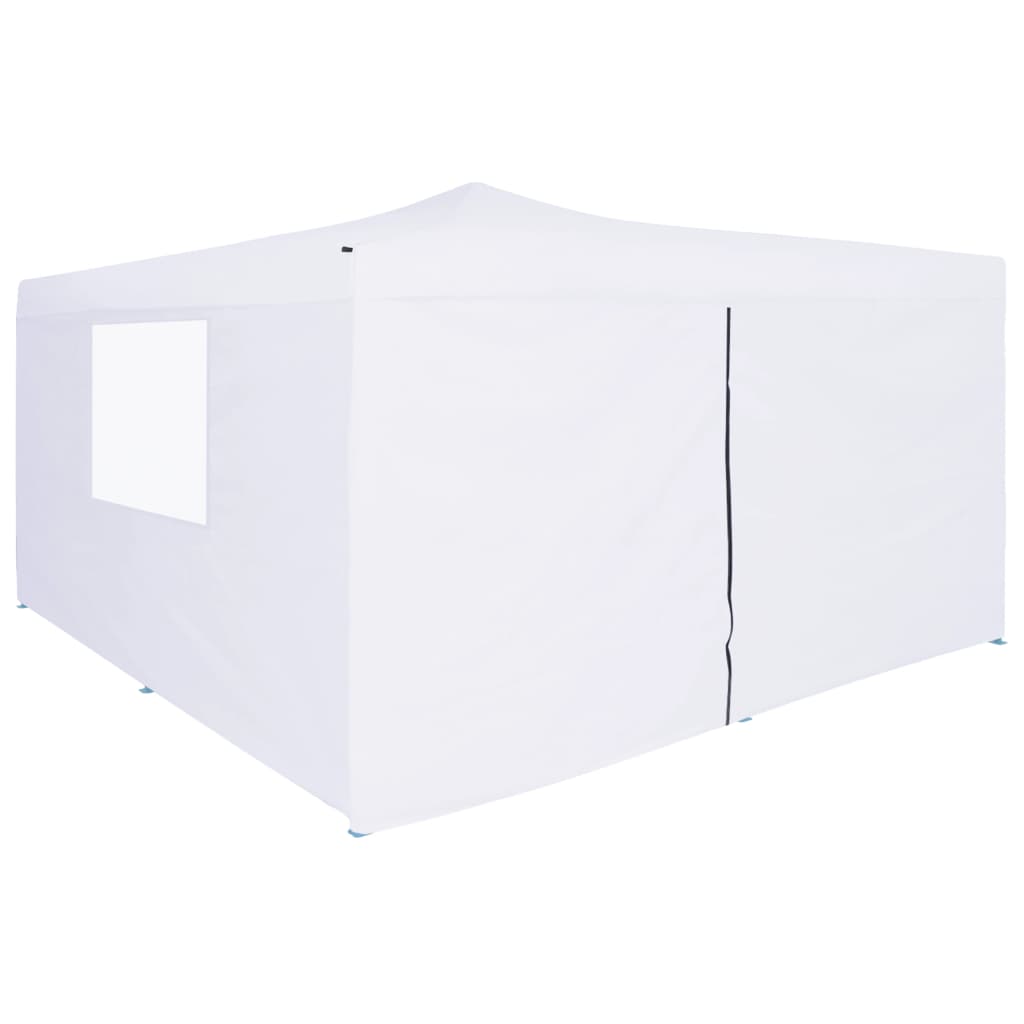 Folding Gazebo with 4 Sidewalls 5x5 m White