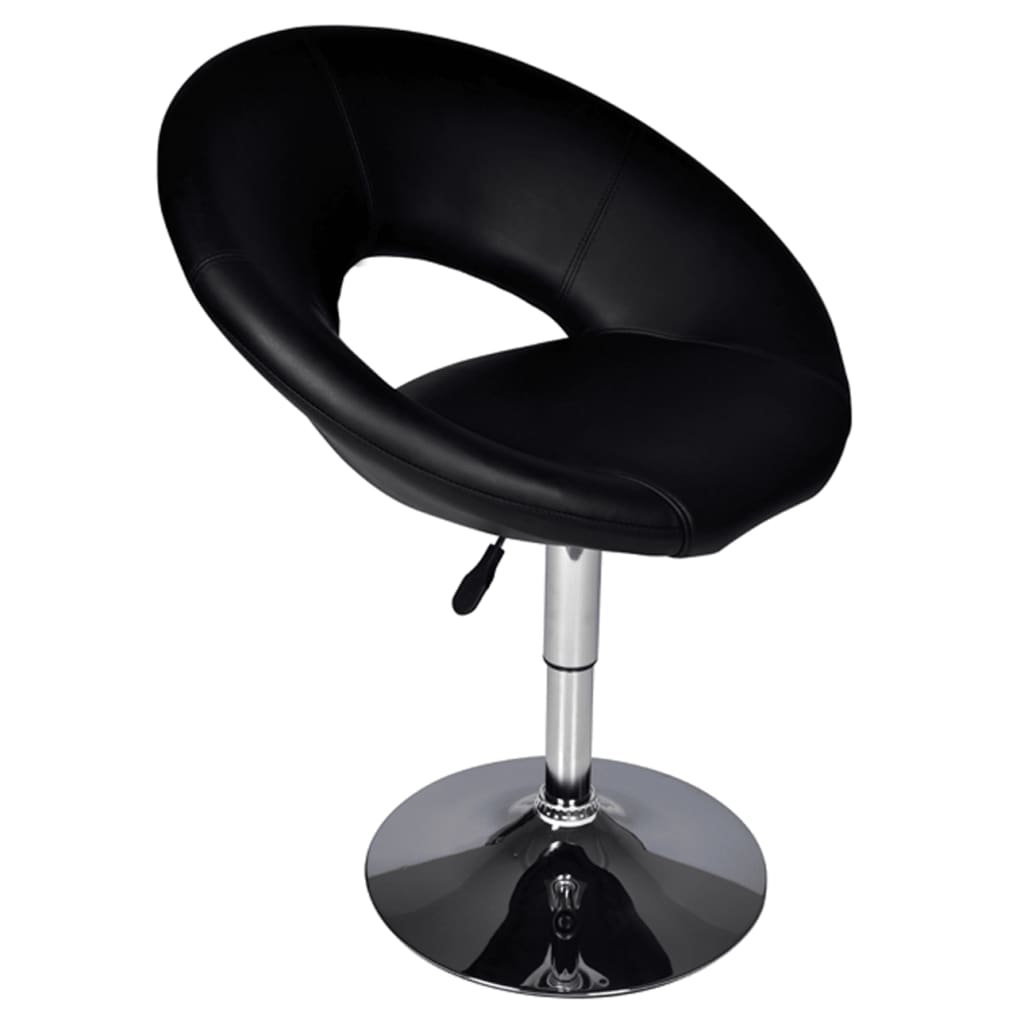 Bar Stool Black Faux Leather