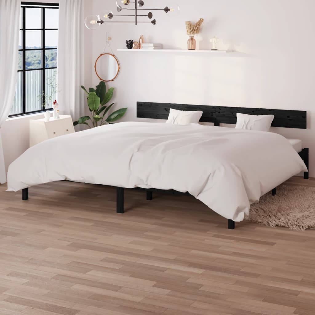 Massivholzbett Schwarz Kiefer 200x200 cm