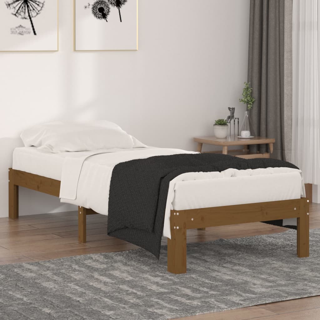 Massivholzbett Honigbraun 75x190 cm