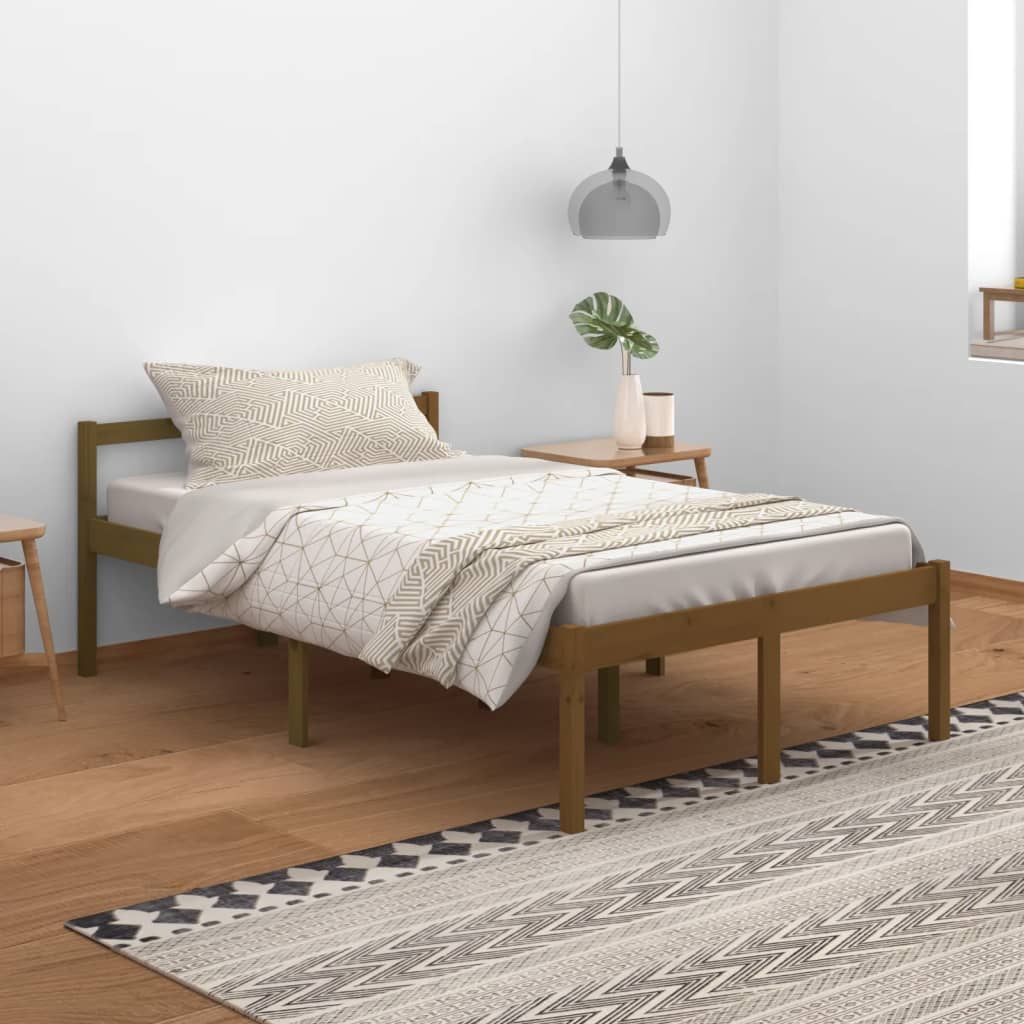 Seniorenbett Honigbraun 120x200 cm Massivholz Kiefer