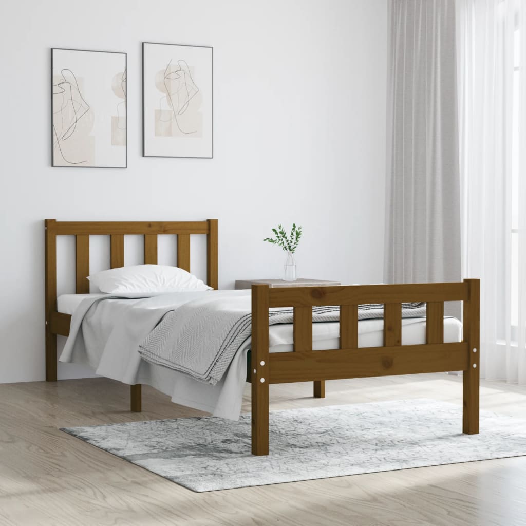 Massivholzbett Honigbraun 75x190 cm