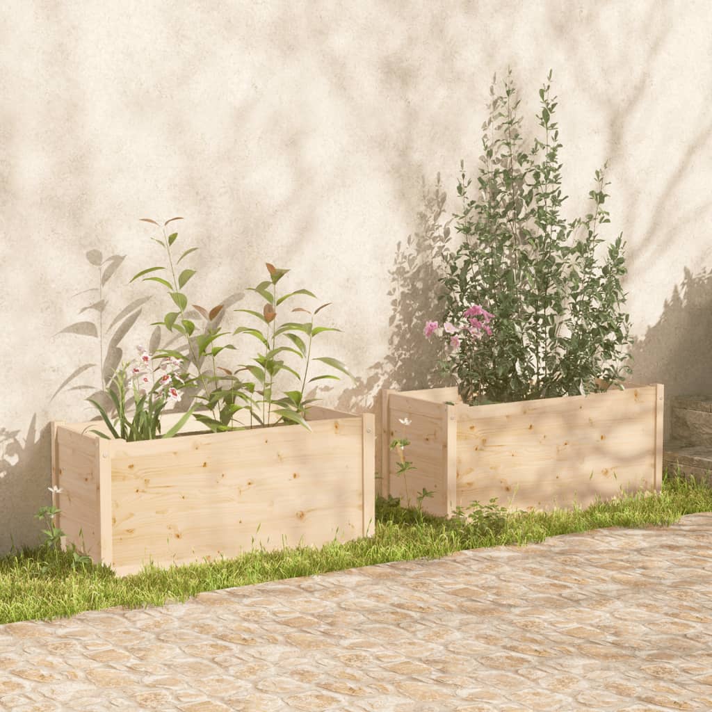 Garden Planters 2 pcs 100x50x50 cm Solid Pinewood