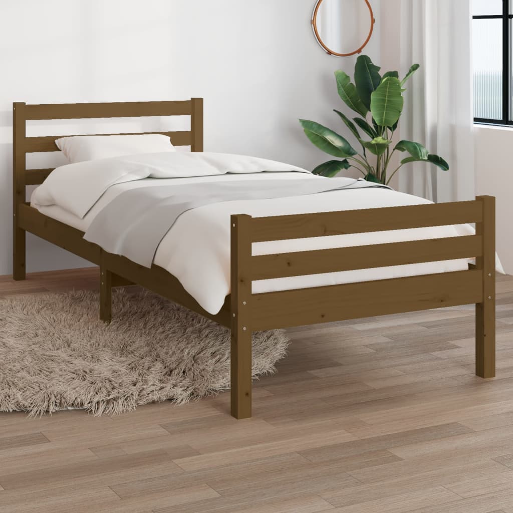 Massivholzbett Honigbraun 90x200 cm