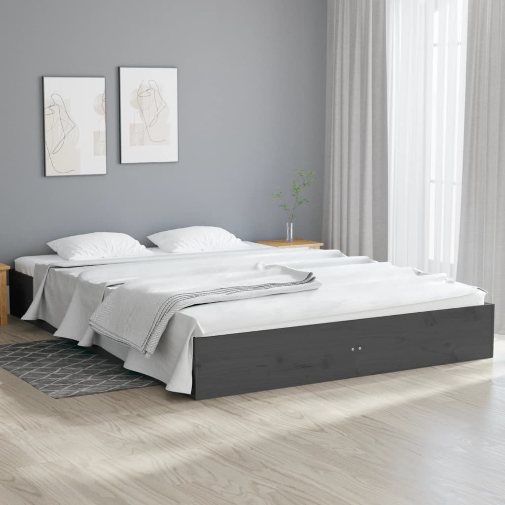 Massivholzbett Grau 160x200 cm