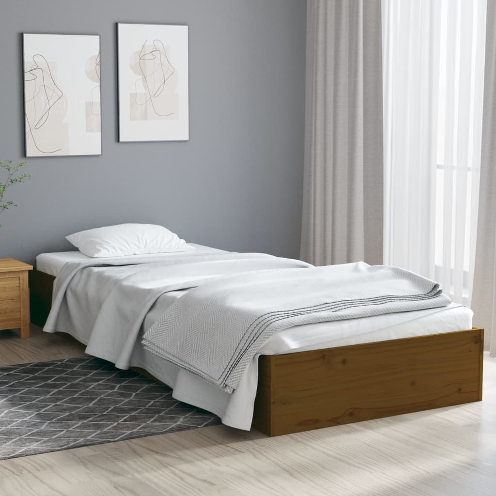 Massivholzbett Honigbraun 90x190 cm