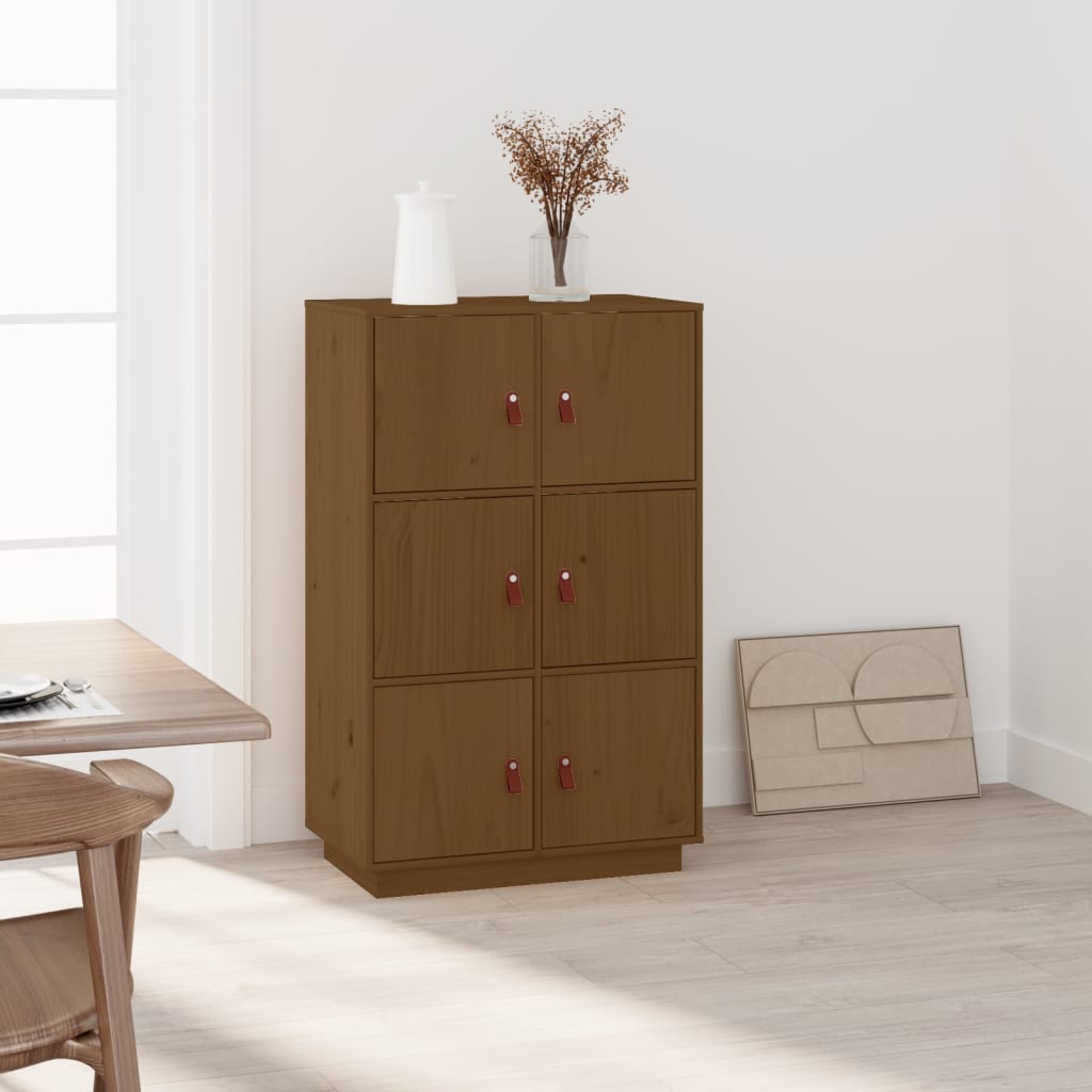 Highboard Honey Brown 67x40x108.5 cm Solid Wood Pine