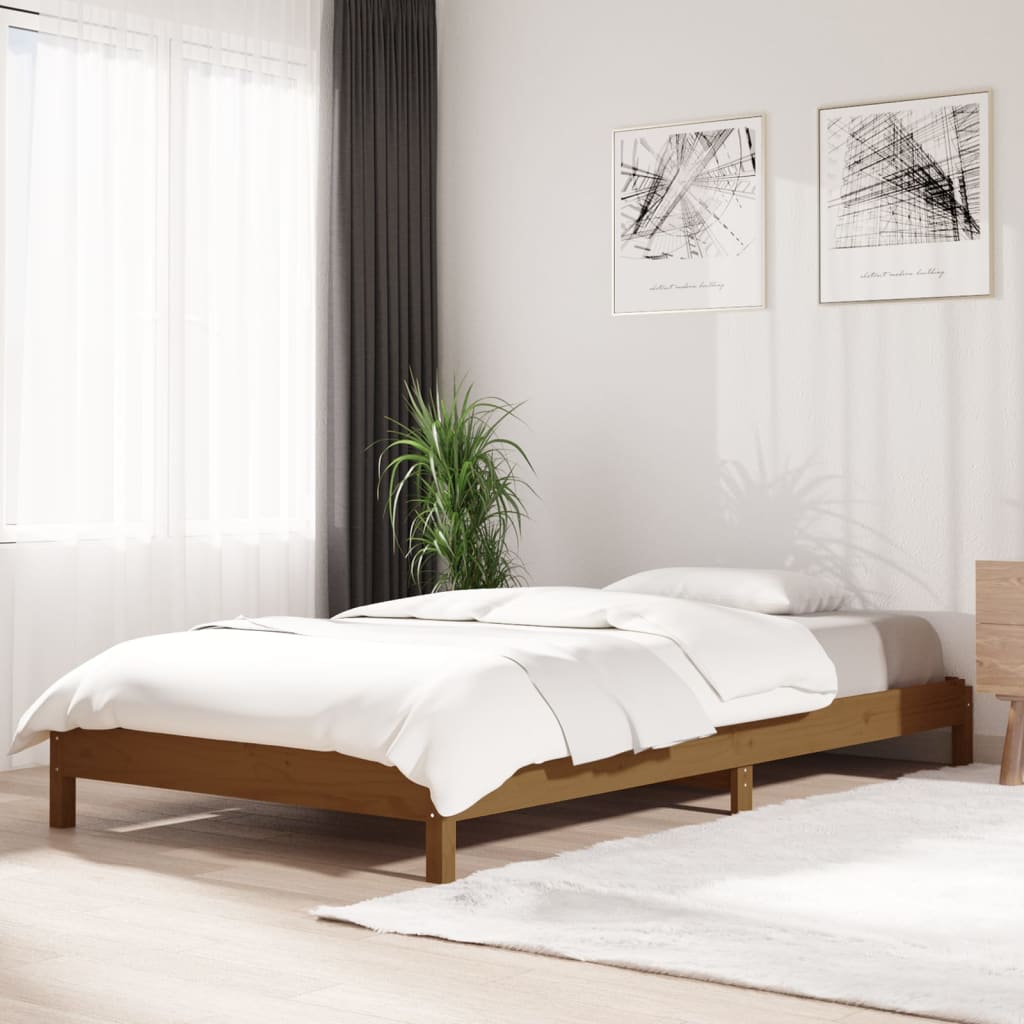 Stapelbett Honigbraun 100x200 cm Massivholz Kiefer