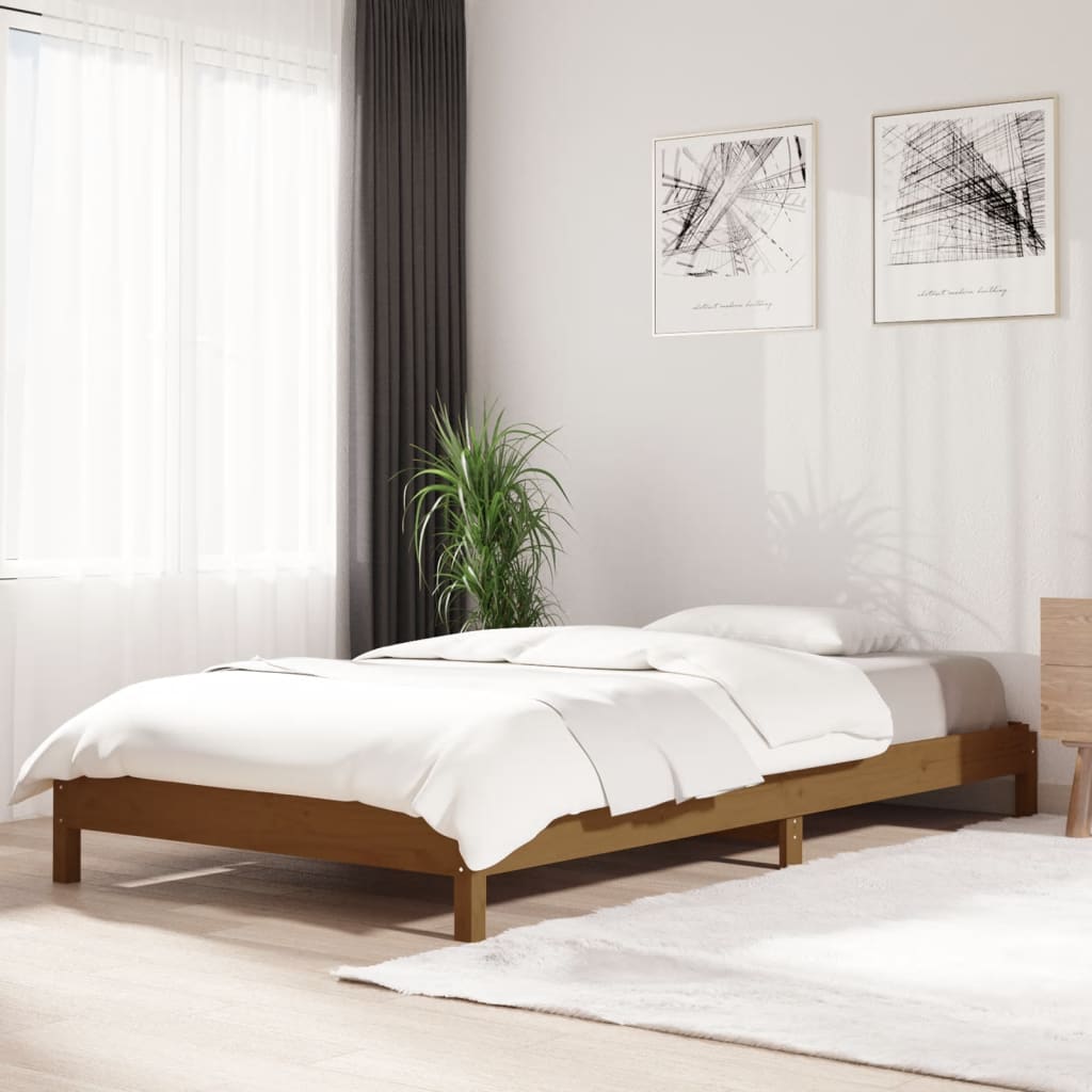 Stapelbett Honigbraun 90x200 cm Massivholz Kiefer
