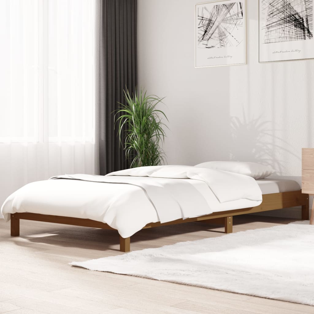 Stapelbett Honigbraun 75x190 cm Massivholz Kiefer