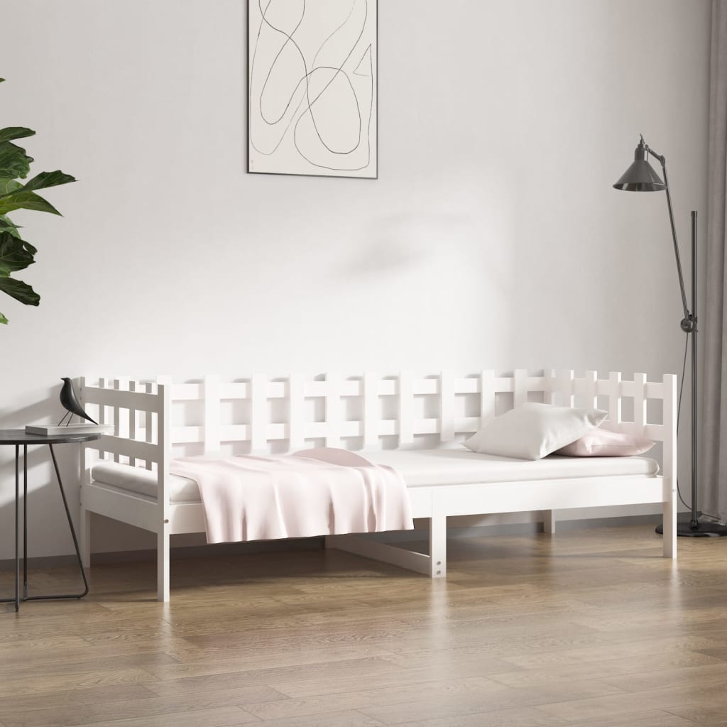 Tagesbett Weiß 80x200 cm Massivholz Kiefer
