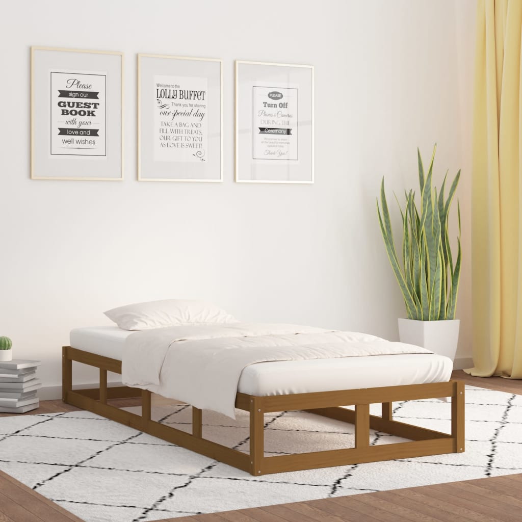 Massivholzbett Honigbraun 75x190 cm