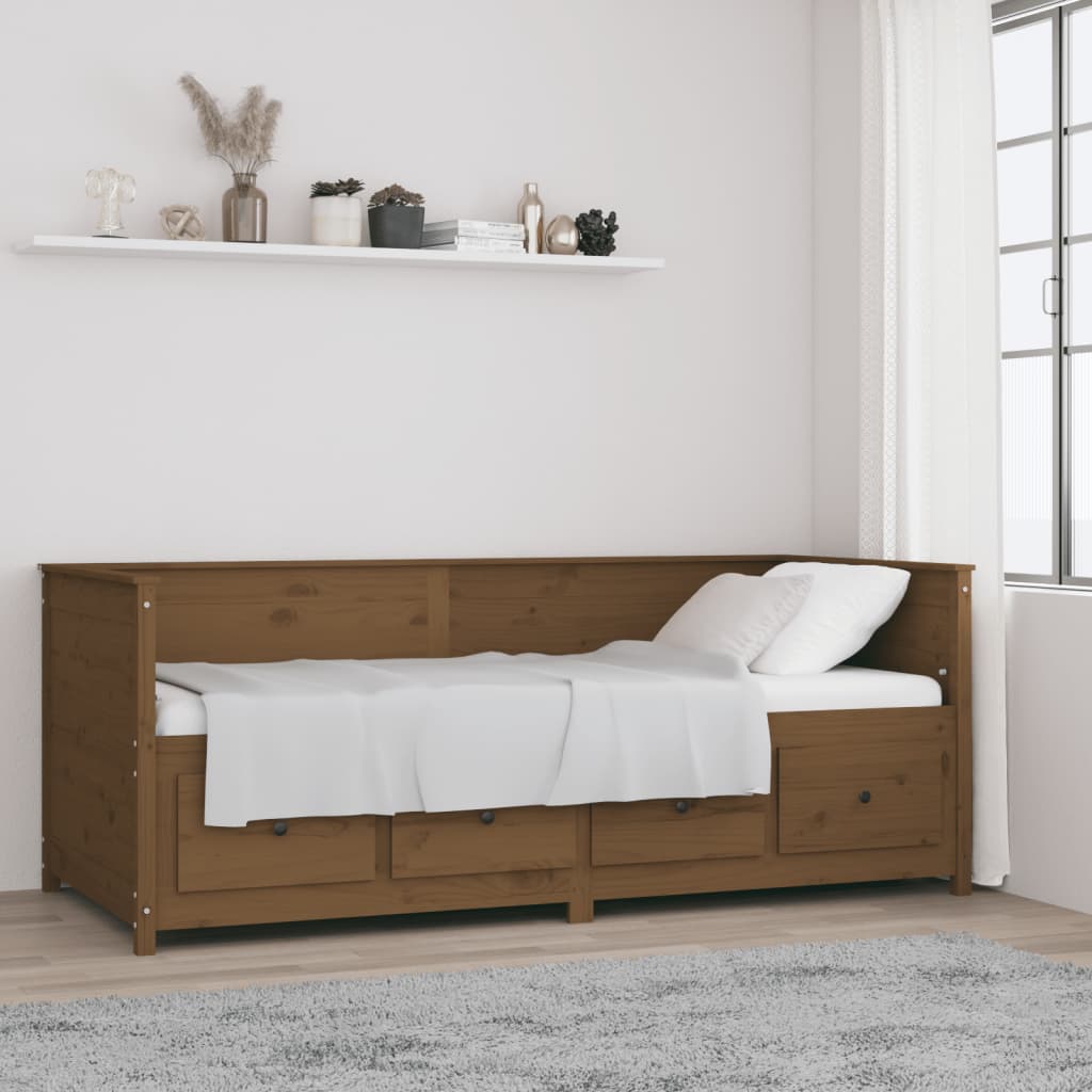 Tagesbett Honigbraun 90x200 cm Massivholz Kiefer