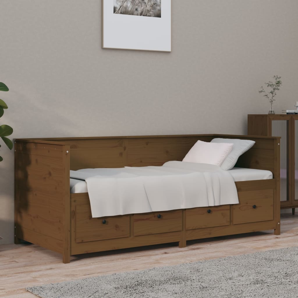 Tagesbett Honigbraun 90x190 cm Massivholz Kiefer