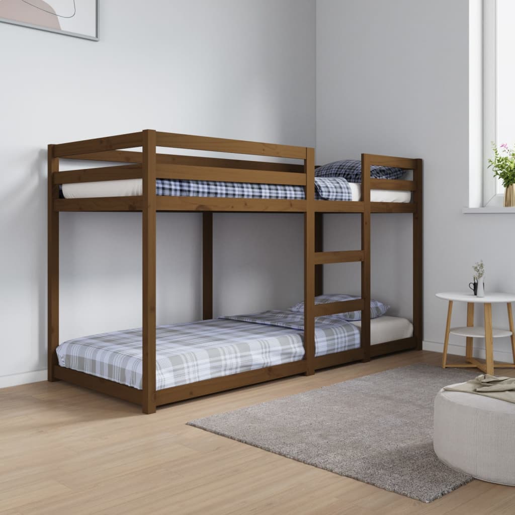 Etagenbett Honigbraun 75x190 cm Massivholz Kiefer