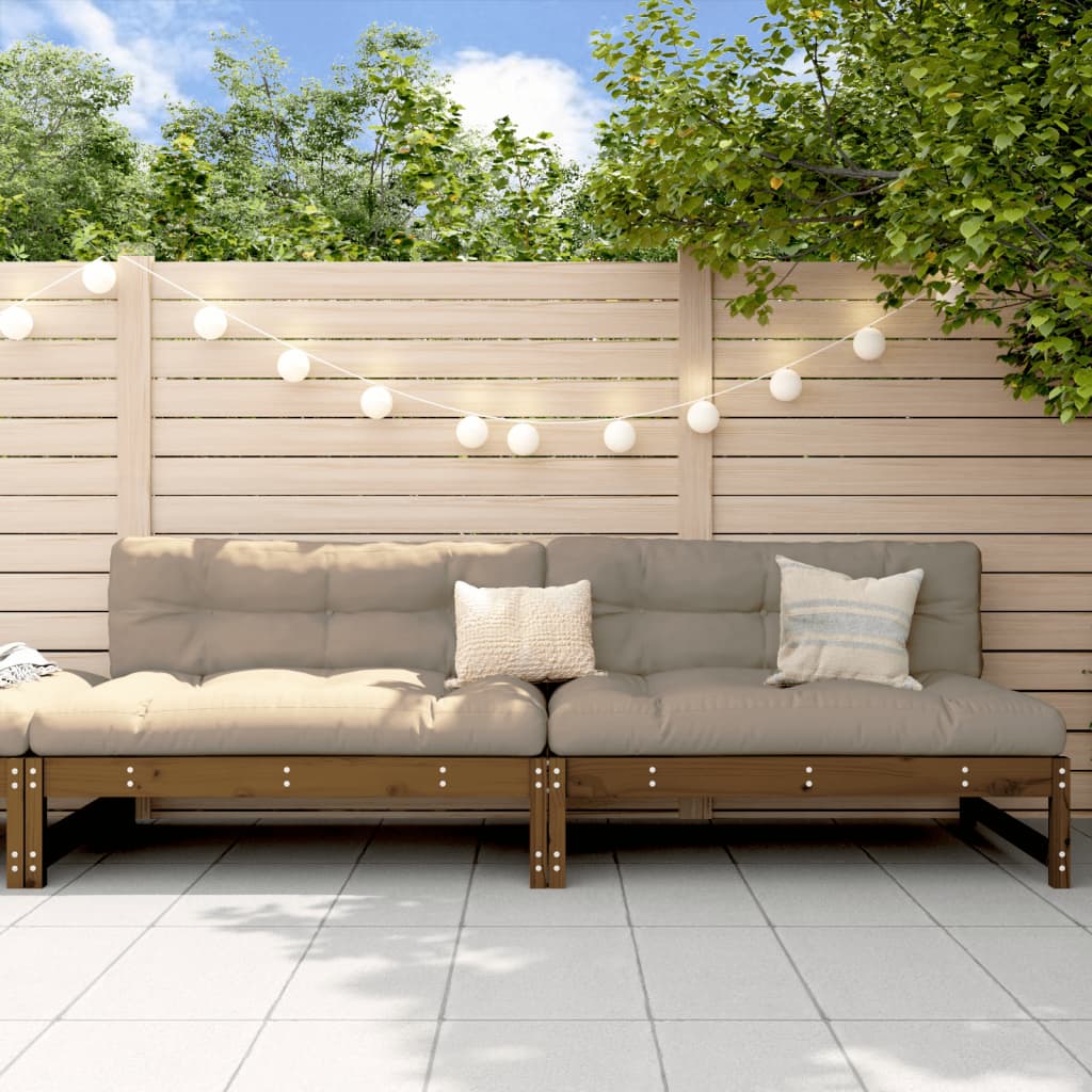 Garden Middle Sofas 2 pcs Honey Brown 120x80 cm Solid Wood Pine