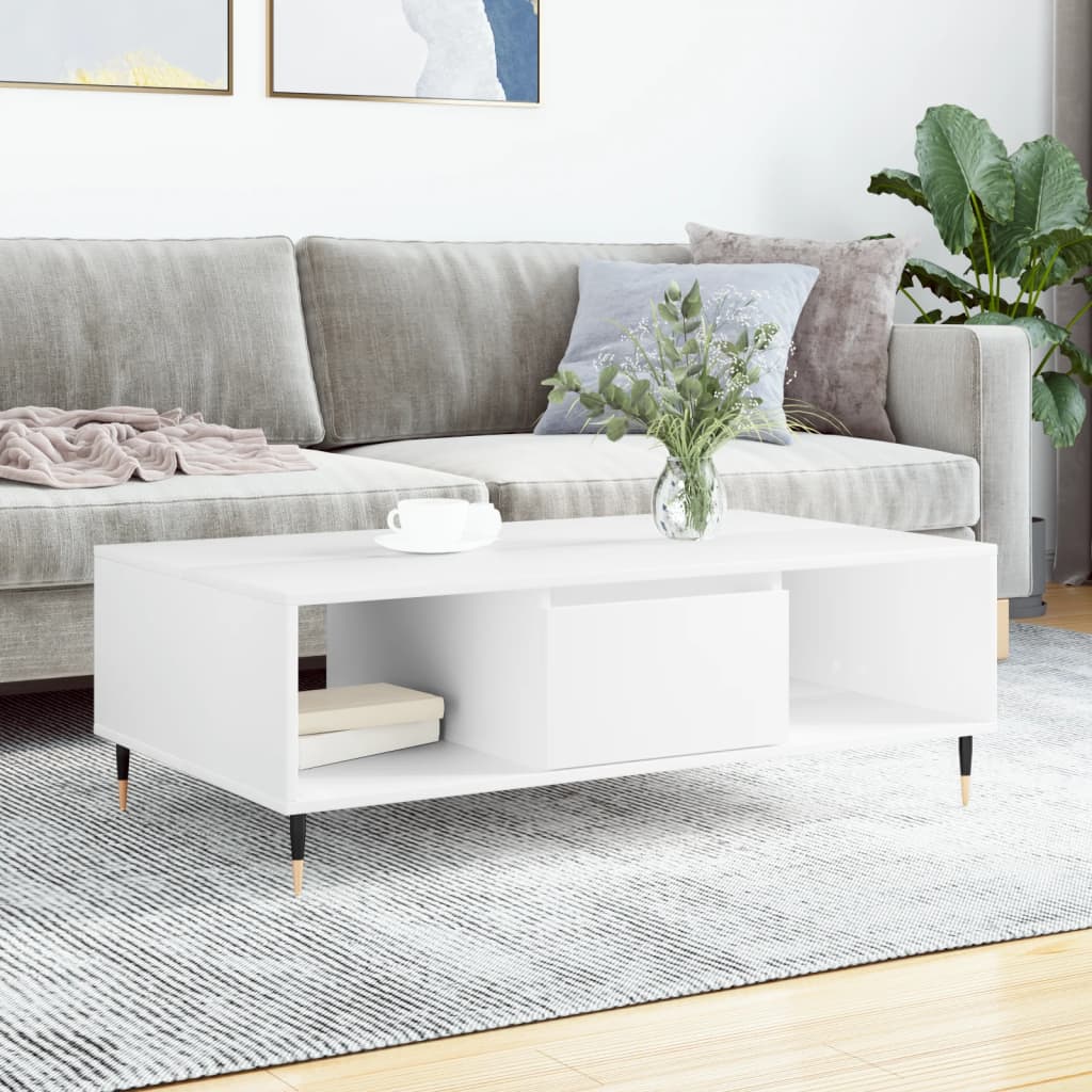 Coffee Table White 104x60x35 cm Engineered Wood