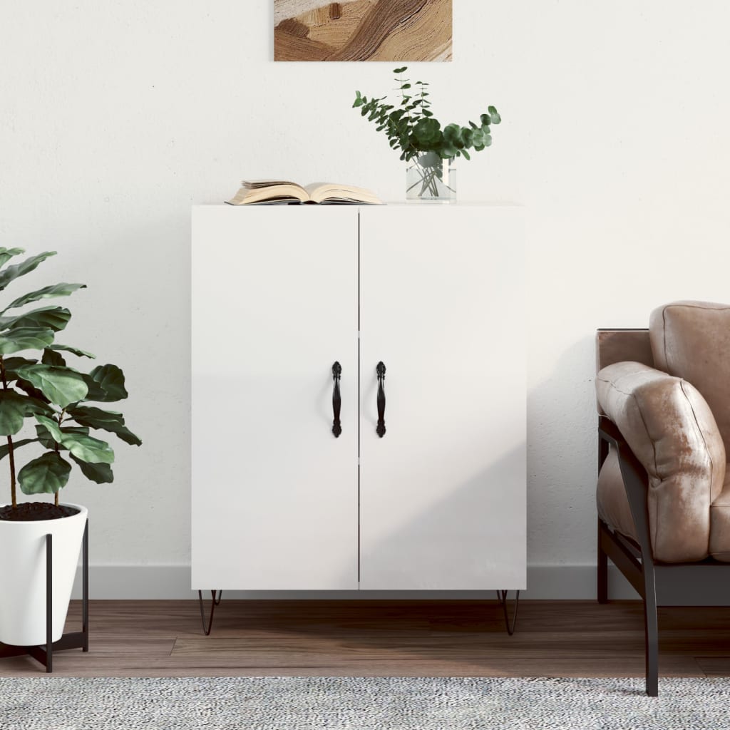Sideboard High Gloss White 69.5x34x90 cm Engineered Wood
