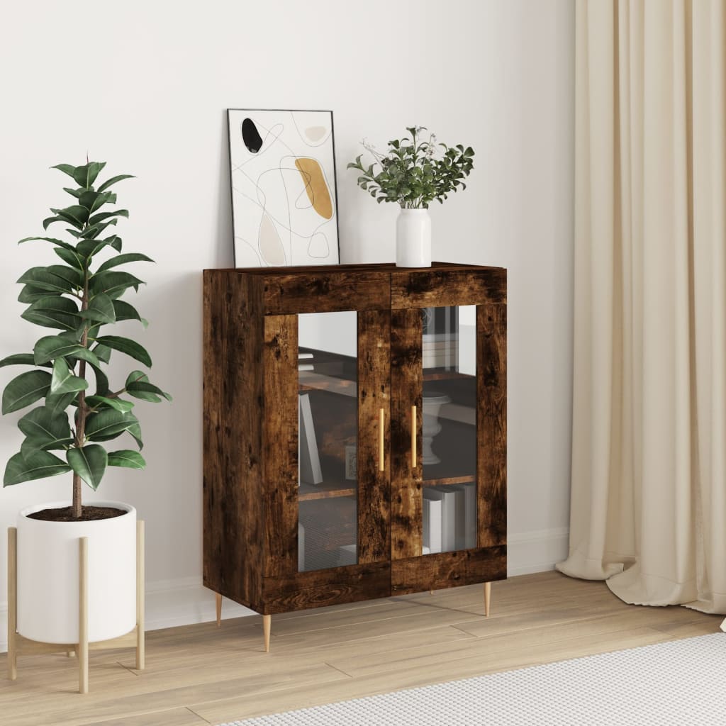 Sideboard Smoked Oak 69.5x34x90 cm Engineered Wood