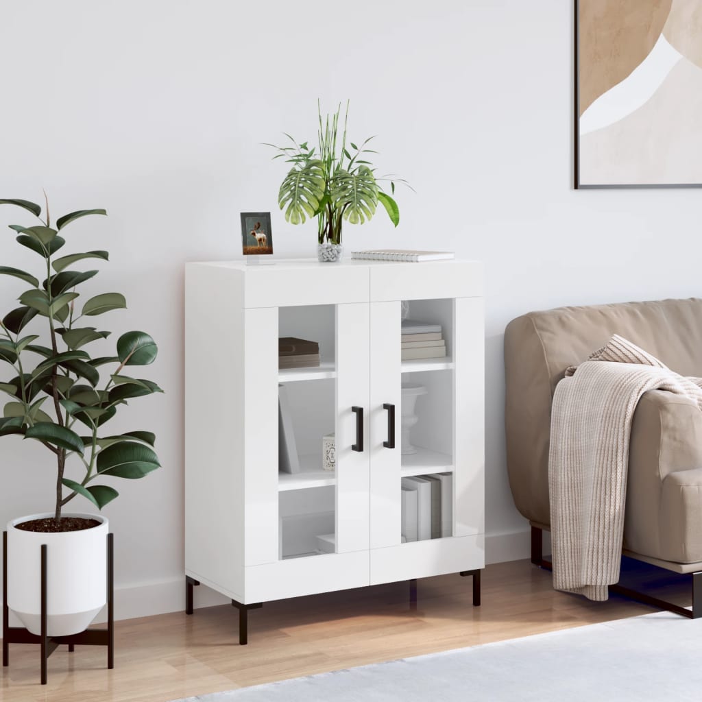 Sideboard High Gloss White 69.5x34x90 cm Engineered Wood