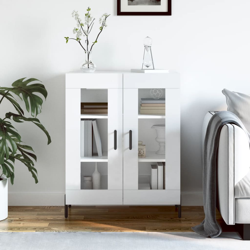 Sideboard High Gloss White 69.5x34x90 cm Engineered Wood