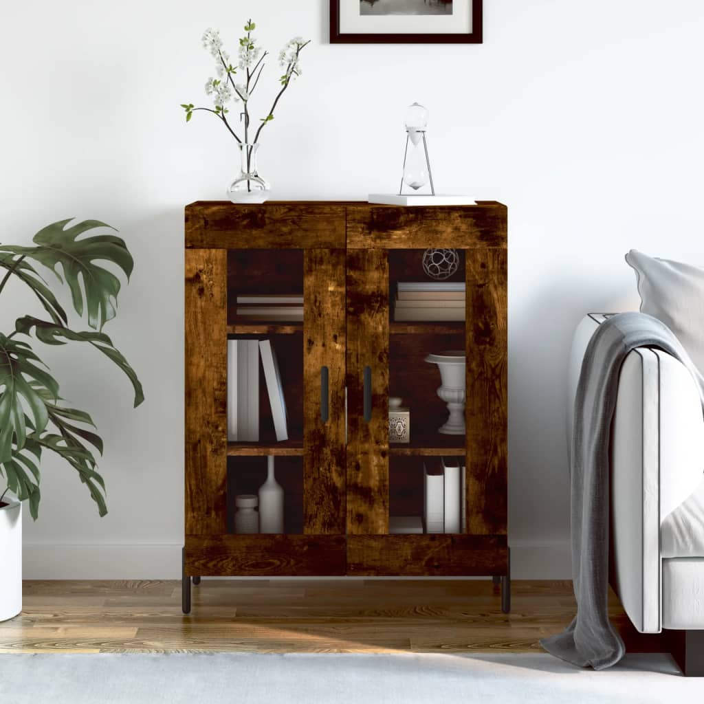 Sideboard Smoked Oak 69.5x34x90 cm Engineered Wood
