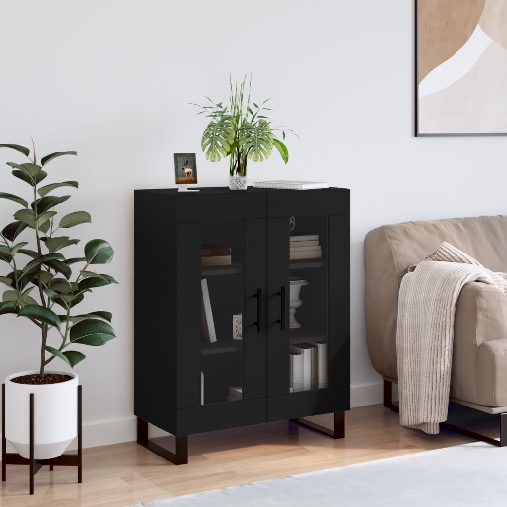 Sideboard Black 69.5x34x90 cm Engineered Wood
