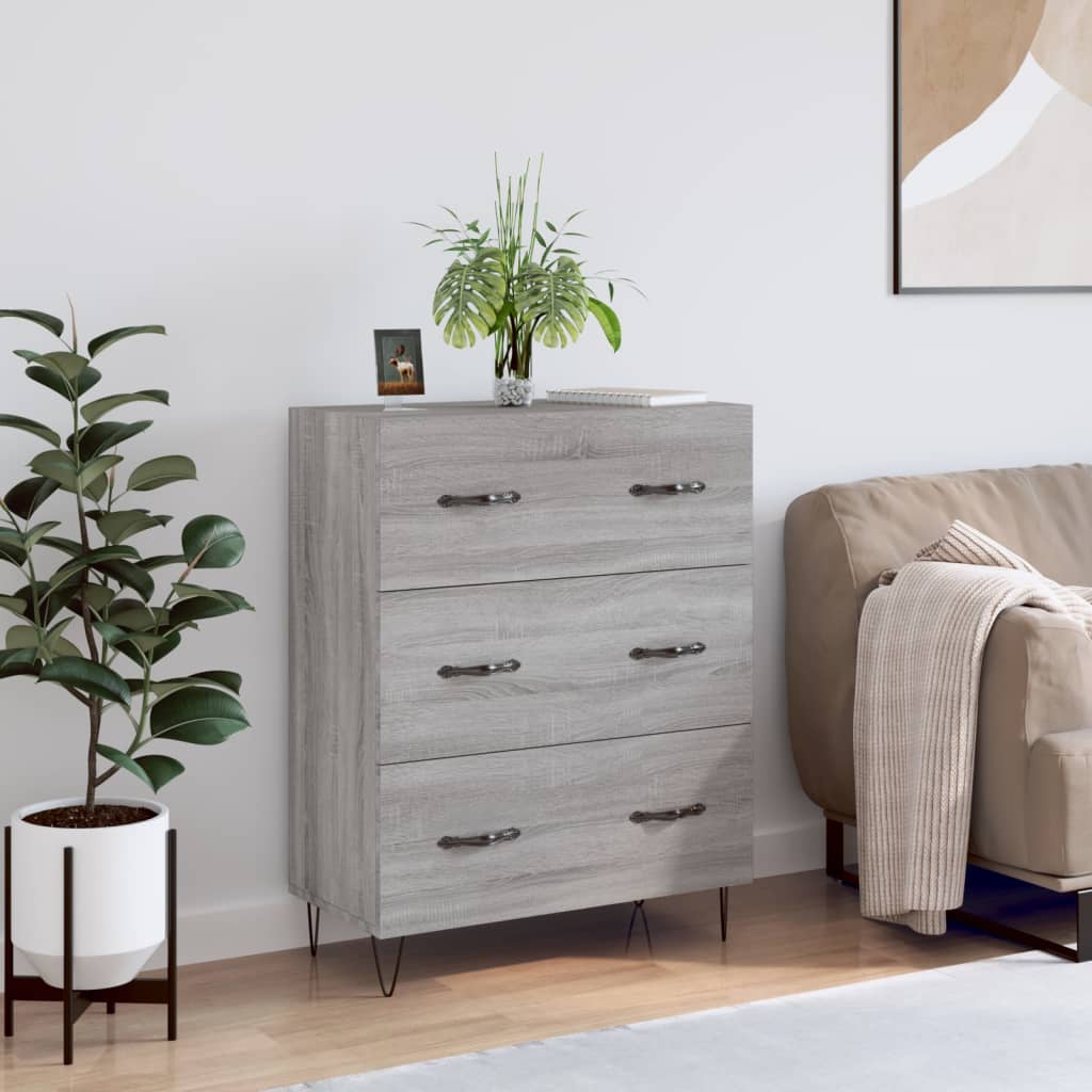 Sideboard Grey Sonoma 69.5x34x90 cm Engineered Wood