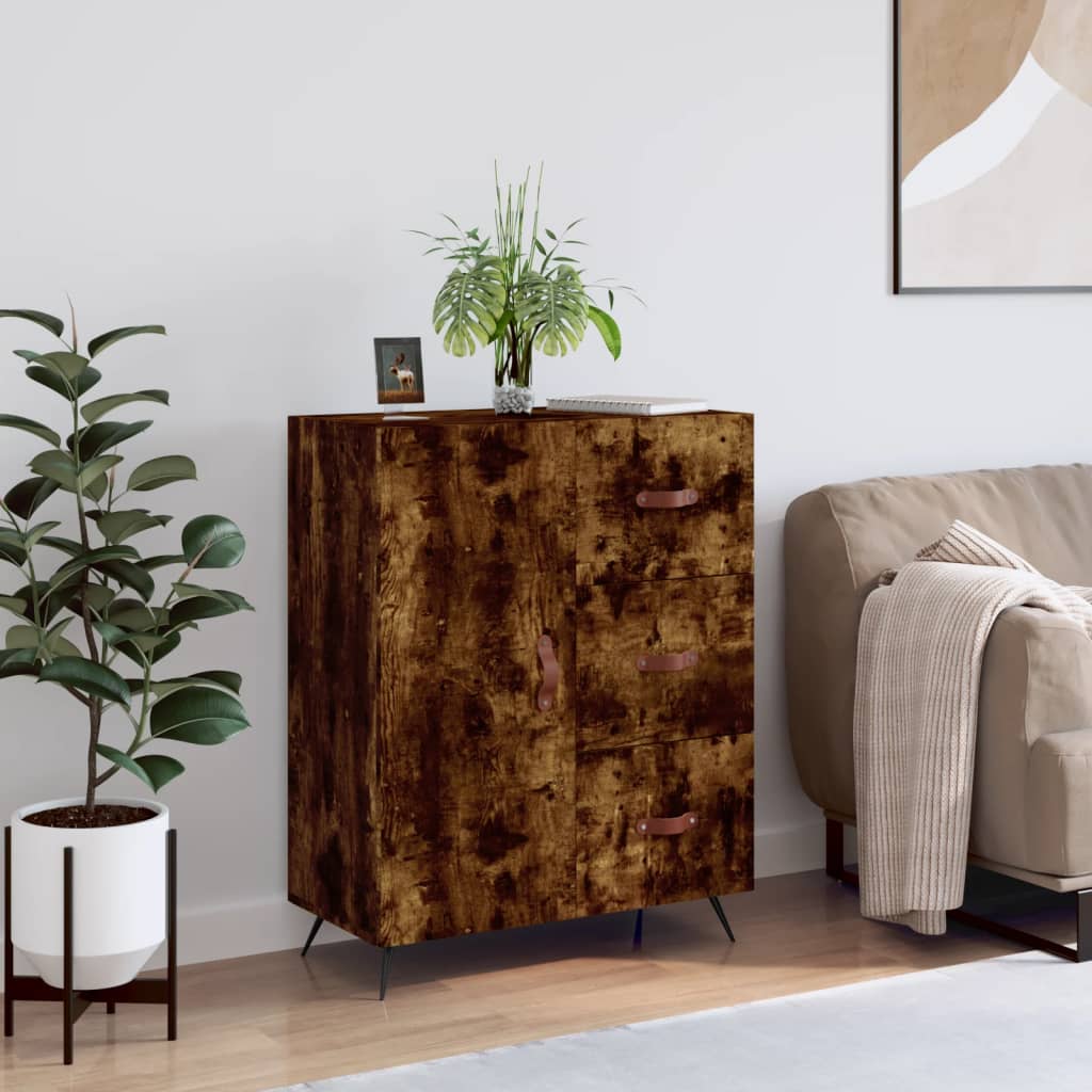 Sideboard Smoked Oak 69.5x34x90 cm Engineered Wood