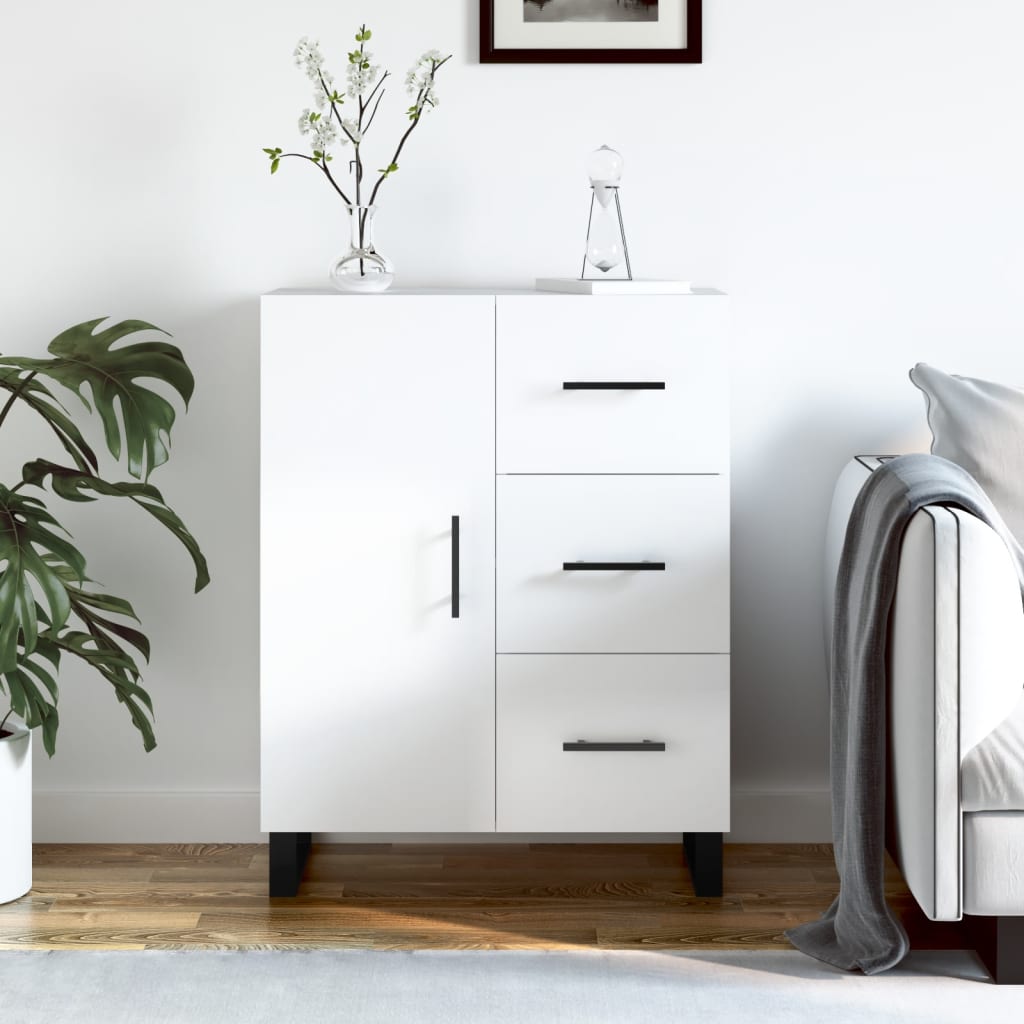 Sideboard High Gloss White 69.5x34x90 cm Engineered Wood