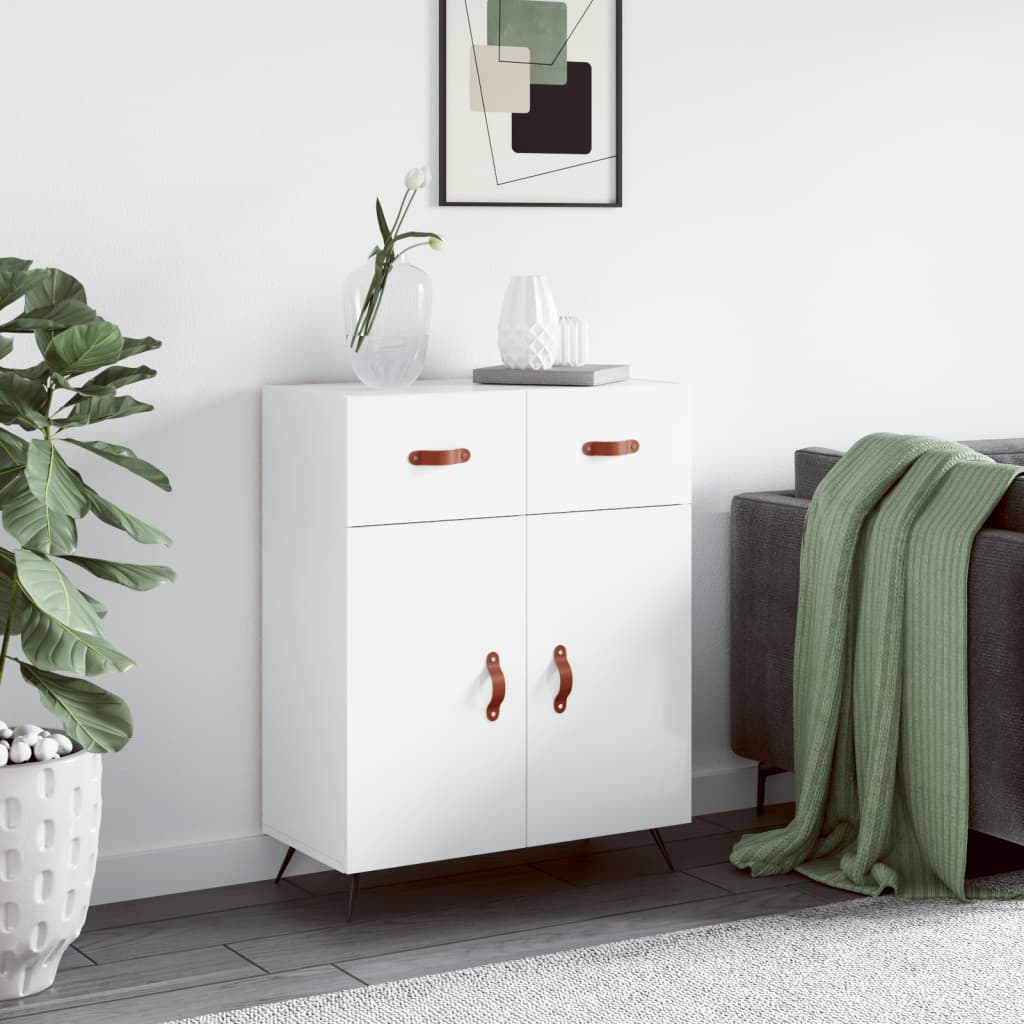 Sideboard High Gloss White 69.5x34x90 cm Engineered Wood
