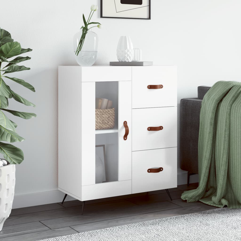 Sideboard High Gloss White 69.5x34x90 cm Engineered Wood