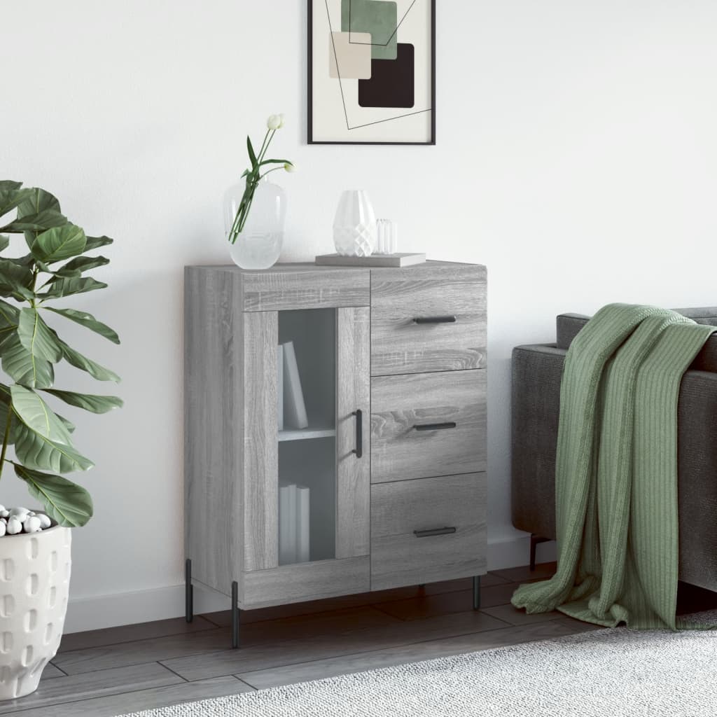 Sideboard Grey Sonoma 69.5x34x90 cm Engineered Wood