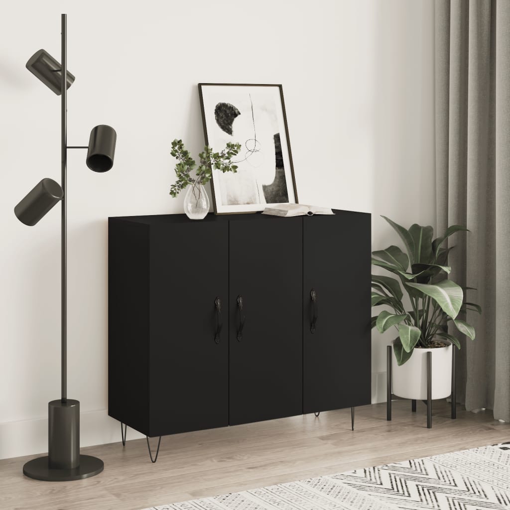 Sideboard Black 90x34x80 cm Engineered Wood