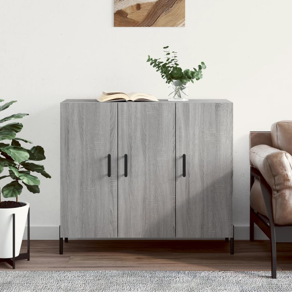 Sideboard Grey Sonoma 90x34x80 cm Engineered Wood