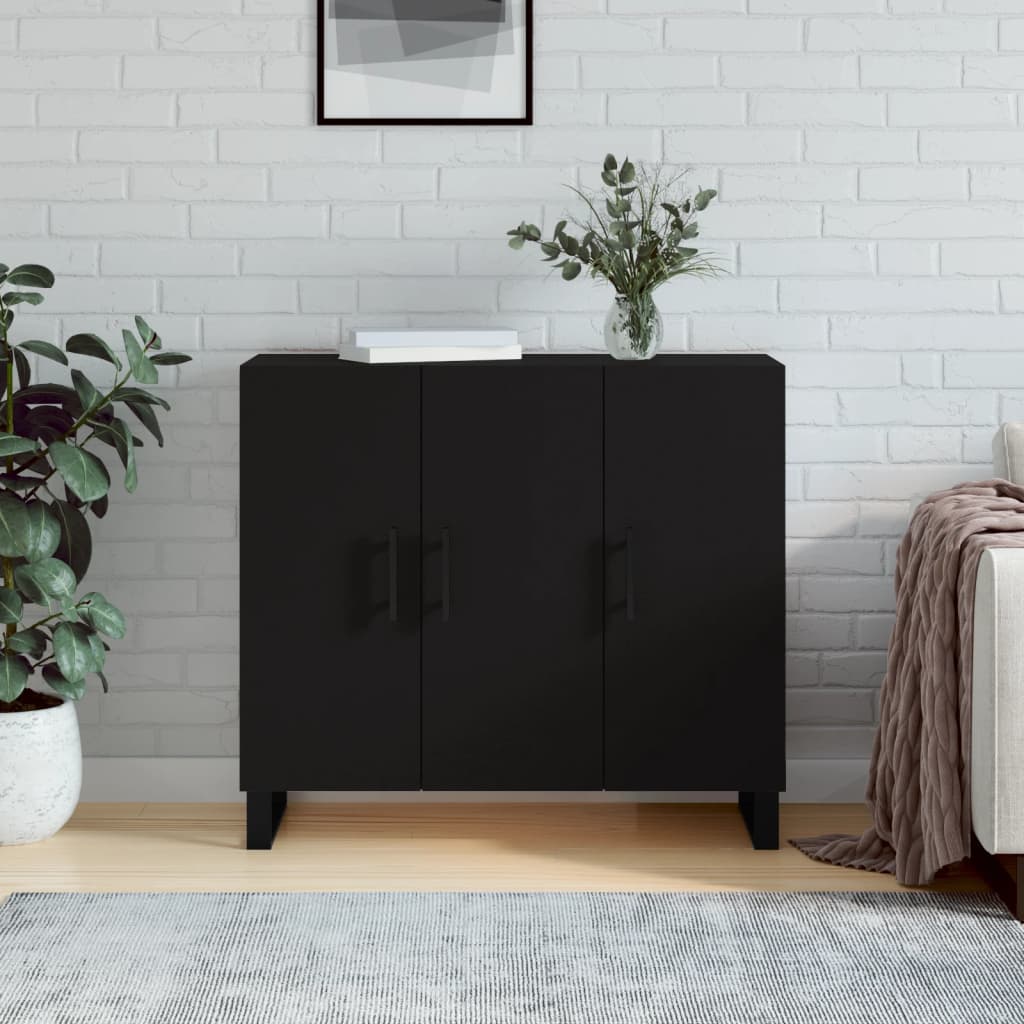 Sideboard Black 90x34x80 cm Engineered Wood